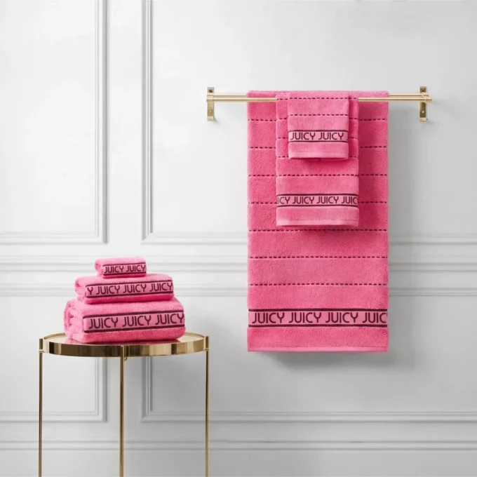 Plush Stripe Bath Towel Set