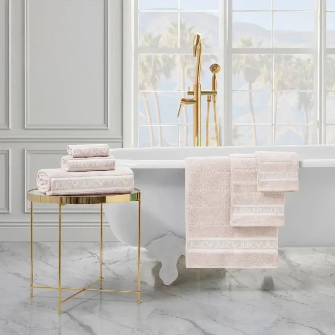 Plush Stripe Bath Towel Set
