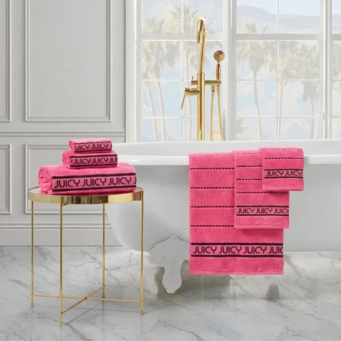 Plush Stripe Bath Towel Set