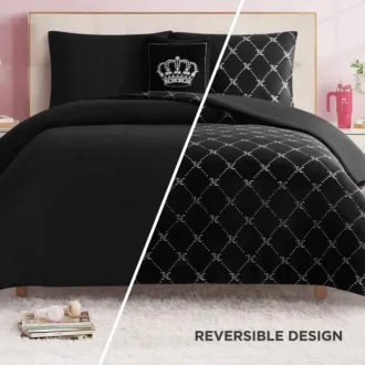 Plush Trellis Link Reversible Comforter Set