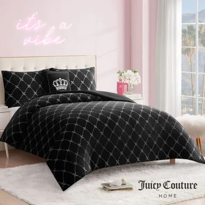 Plush Trellis Link Reversible Comforter Set