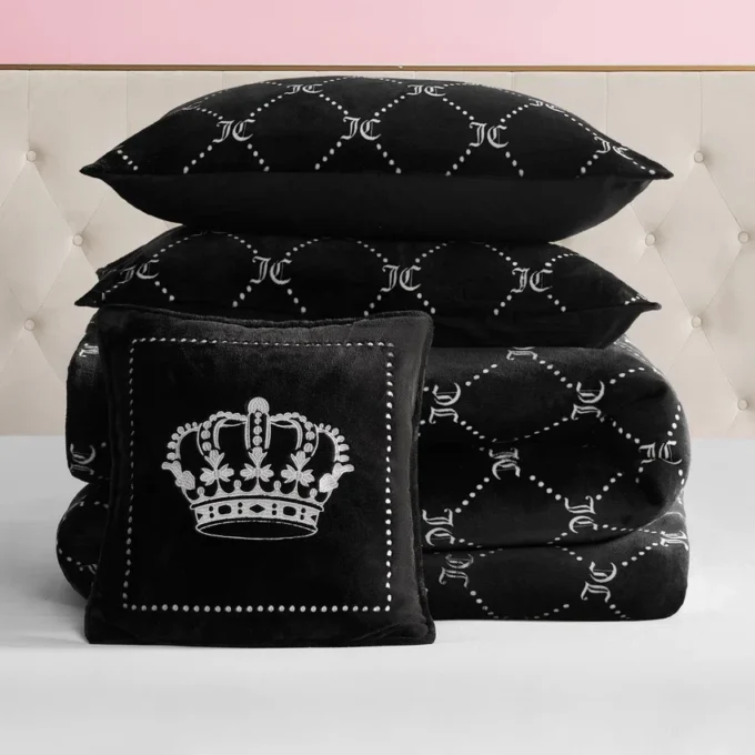 Plush Trellis Link Reversible Comforter Set