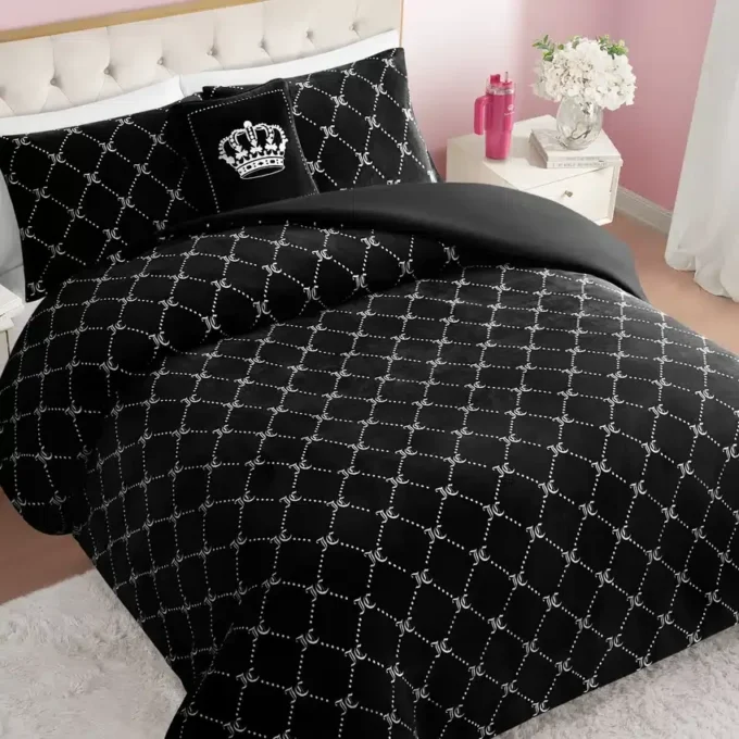Plush Trellis Link Reversible Comforter Set