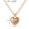 Puffed Heart Pendant Necklace