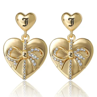 Quilted Double‑Heart Drop Earrings Quilted Double‑Heart Drop Earrings