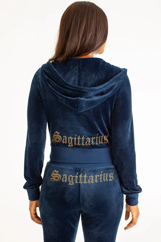 Sagittarius Customizable Big Bling Velour Hoodie Sagittarius Customizable Big Bling Velour Hoodie