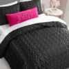 Satin Heart Stitched Quilt Set