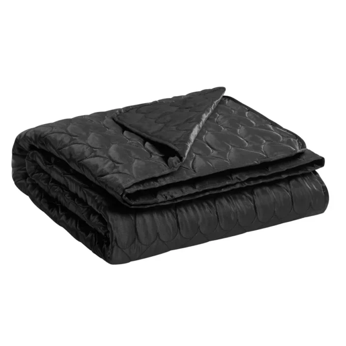 Satin Heart Stitched Quilt Set