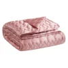 Satin Heart Stitched Quilt Set