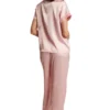 Satin Short Sleeve Notch Collar Pj Set
