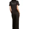 Satin Short Sleeve Notch Collar Pj Set