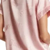 Satin Short Sleeve Notch Collar Pj Set