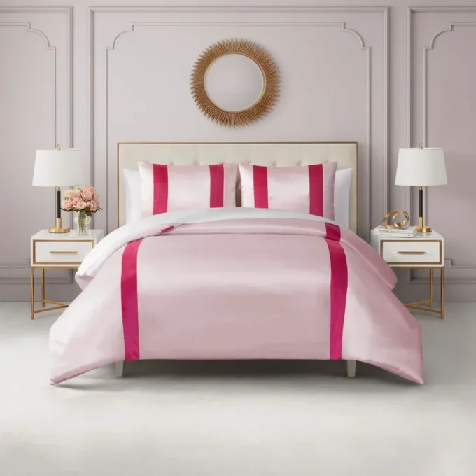 Satin Velvet Stripe Duvet Set Satin Velvet Stripe Duvet Set