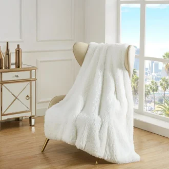 Shaggy Faux Fur Plush Blanket