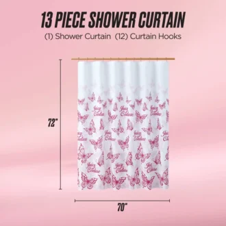 Shower Curtain and Hooks Set Shower Curtain and Hooks Set