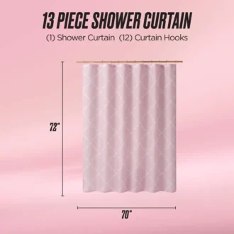 Shower Curtain and Hooks Set Shower Curtain and Hooks Set