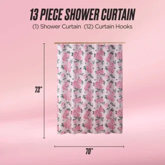 Shower Curtain and Hooks Set Shower Curtain and Hooks Set