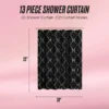Shower Curtain and Hooks Set