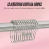 Shower Curtain and Hooks Set
