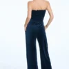 Smocked Velour Jumpsuit