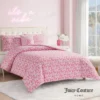 Solid Plush Reversible Cheetah Bows Comforter Set