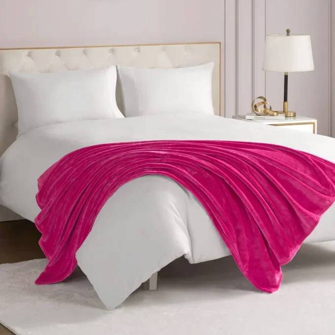 Solid Plush Throw Blanket