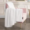 Solid Rabbit Mink Faux Fur Throw Blanket