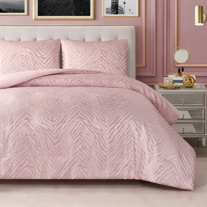 Sparkle Zebra Jacquard Comforter Set