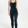 Strappy Script Velour Jumpsuit