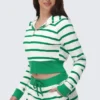 Stripe Bling Terry Hoodie