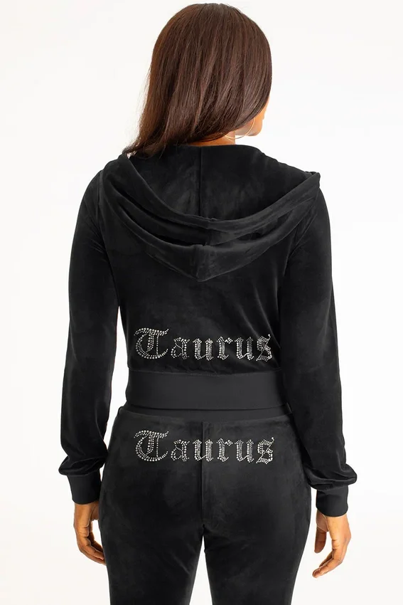Taurus Customizable Big Bling Velour Hoodie Taurus Customizable Big Bling Velour Hoodie