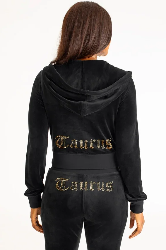 Taurus Customizable Big Bling Velour Hoodie Taurus Customizable Big Bling Velour Hoodie