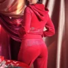 Taurus Customizable Big Bling Velour Track Pants