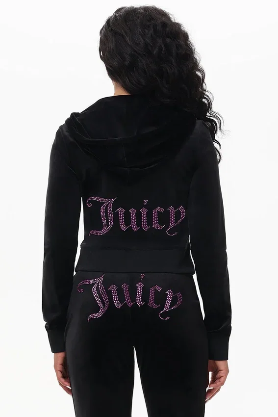 Technicolor Customizable Big Bling Velour Hoodie Technicolor Customizable Big Bling Velour Hoodie