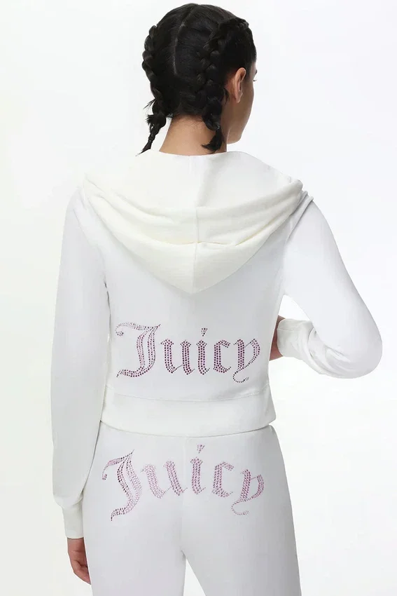 Technicolor Customizable Big Bling Velour Hoodie Technicolor Customizable Big Bling Velour Hoodie