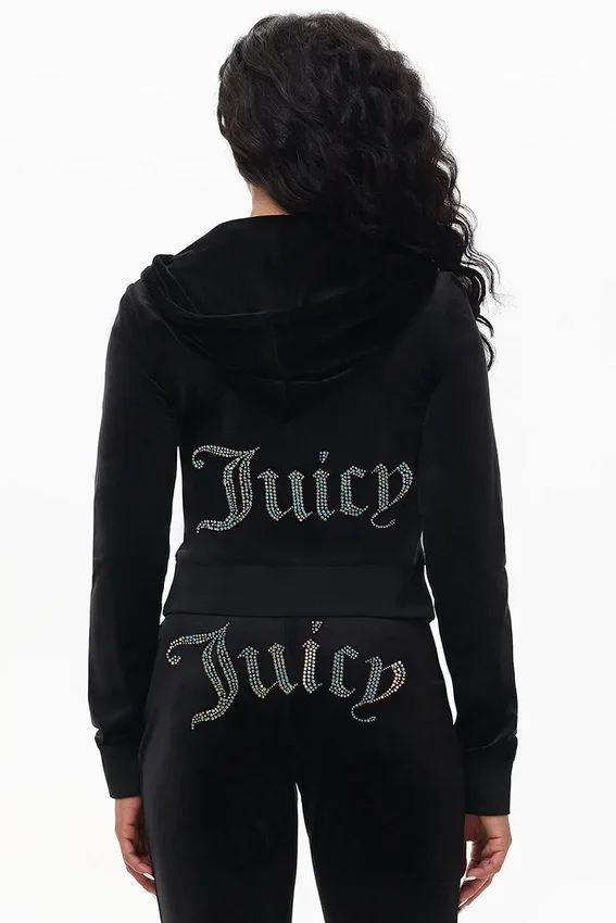 Technicolor Customizable Big Bling Velour Hoodie Technicolor Customizable Big Bling Velour Hoodie