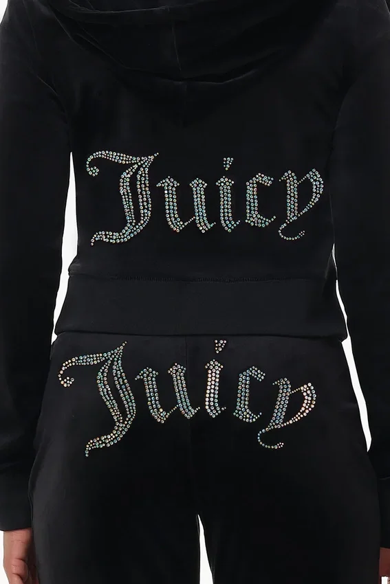 Technicolor Customizable Big Bling Velour Hoodie Technicolor Customizable Big Bling Velour Hoodie