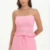 Towel Terry Lace Trim Tube Top