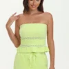 Towel Terry Lace Trim Tube Top
