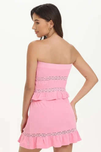 Towel Terry Lace Trim Tube Top