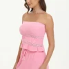 Towel Terry Lace Trim Tube Top