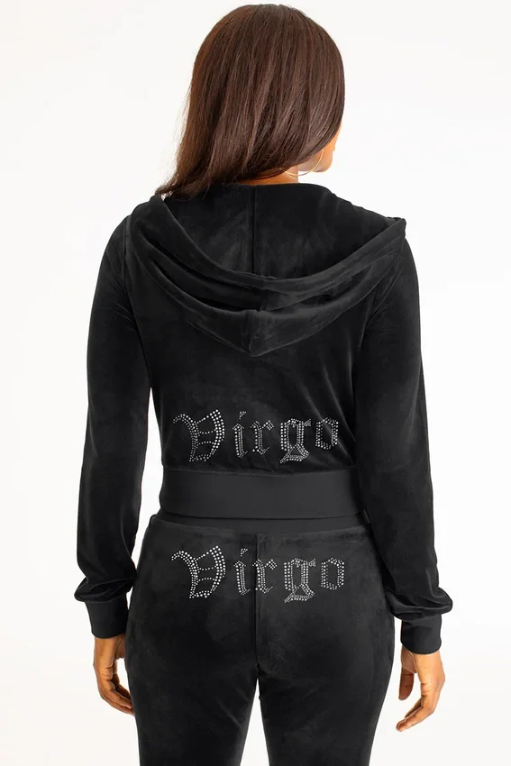 Virgo Customizable Big Bling Velour Hoodie Virgo Customizable Big Bling Velour Hoodie