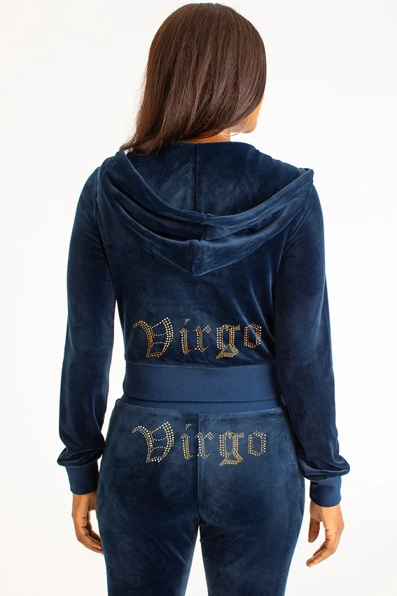 Virgo Customizable Big Bling Velour Hoodie Virgo Customizable Big Bling Velour Hoodie