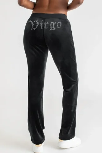 Virgo Customizable Big Bling Velour Track Pants