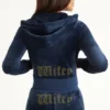 Wifey Customizable Big Bling Velour Hoodie