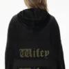 Wifey Customizable Big Bling Velour Hoodie