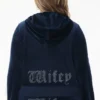 Wifey Customizable Big Bling Velour Hoodie