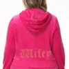 Wifey Customizable Big Bling Velour Hoodie